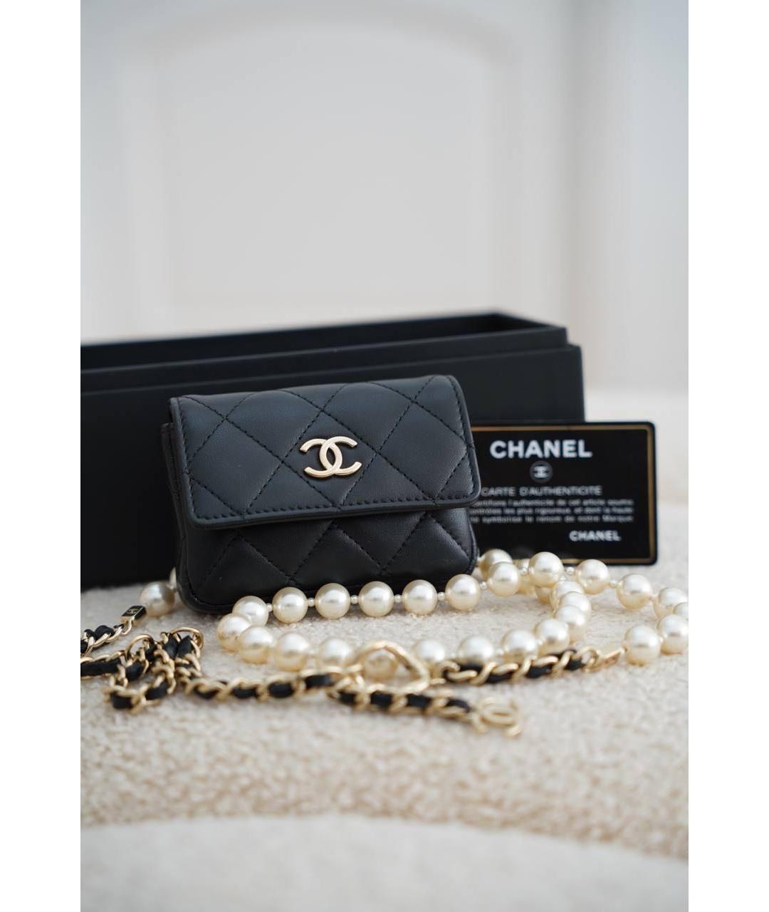 CHANEL Черная кожаная поясная сумка, фото 4