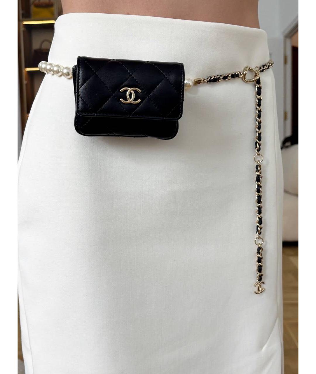 CHANEL Черная кожаная поясная сумка, фото 2