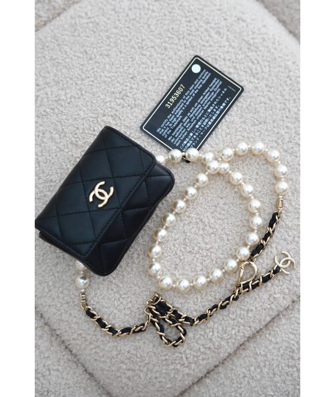 CHANEL Черная кожаная поясная сумка, фото 3
