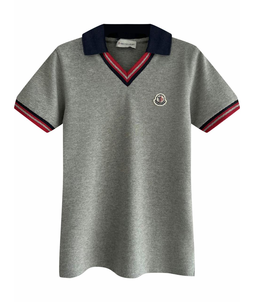 MONCLER KIDS Серая хлопковая детская футболка, фото 1