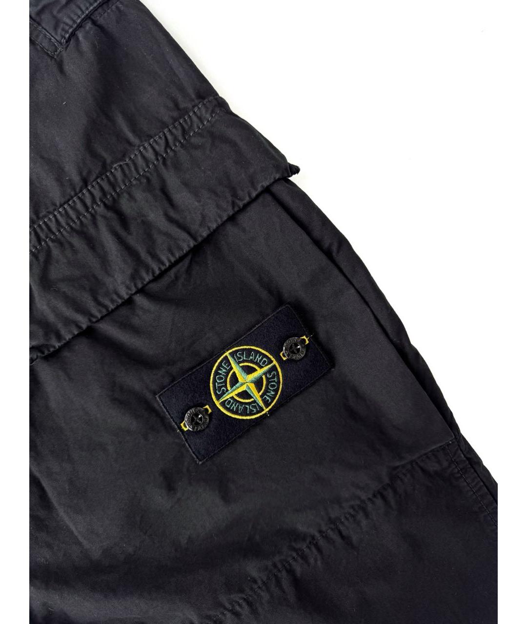 STONE ISLAND Черные хлопковые повседневные брюки, фото 3