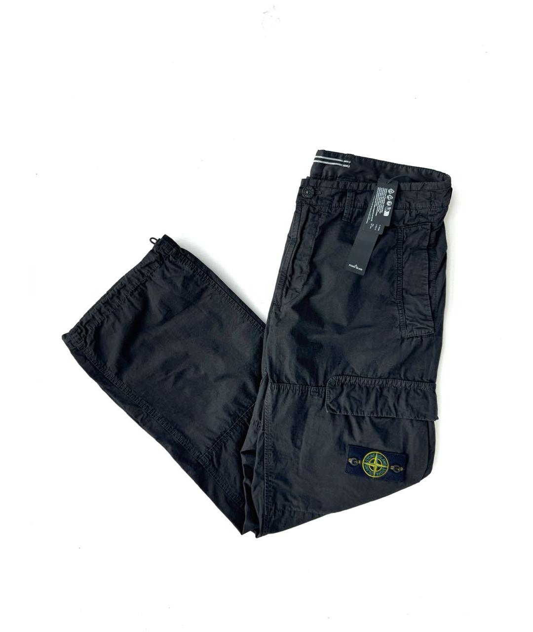 STONE ISLAND Черные хлопковые повседневные брюки, фото 4