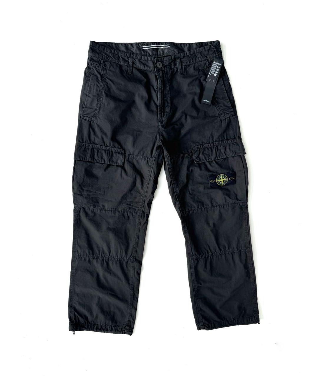 STONE ISLAND Черные хлопковые повседневные брюки, фото 8