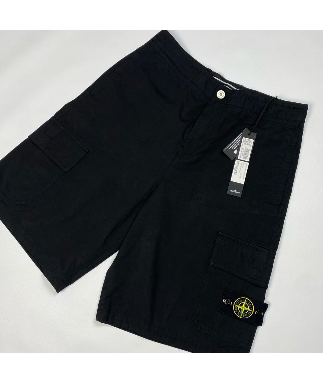 STONE ISLAND Черные шорты, фото 2