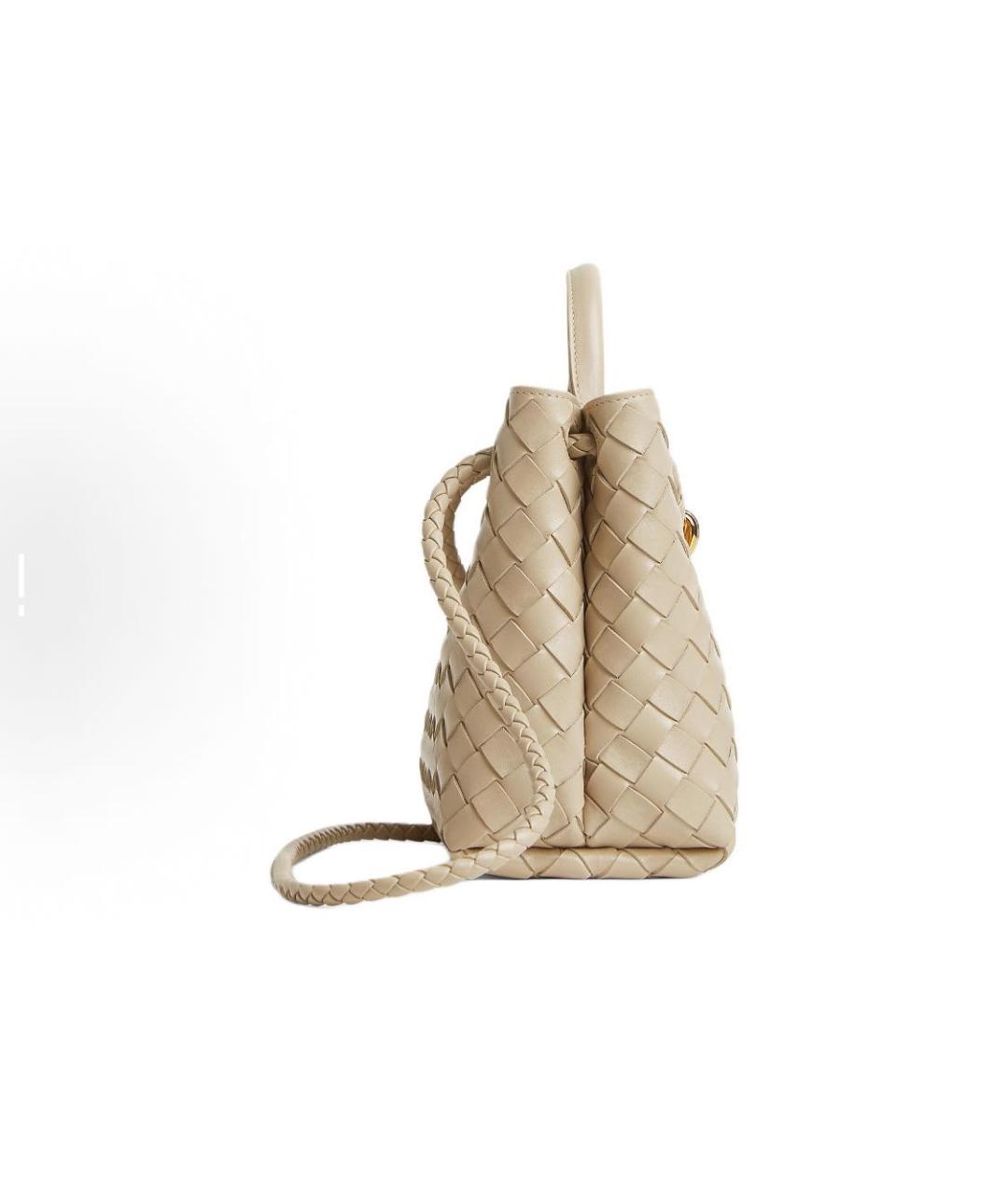 BOTTEGA VENETA Бежевая кожаная сумка с короткими ручками, фото 2