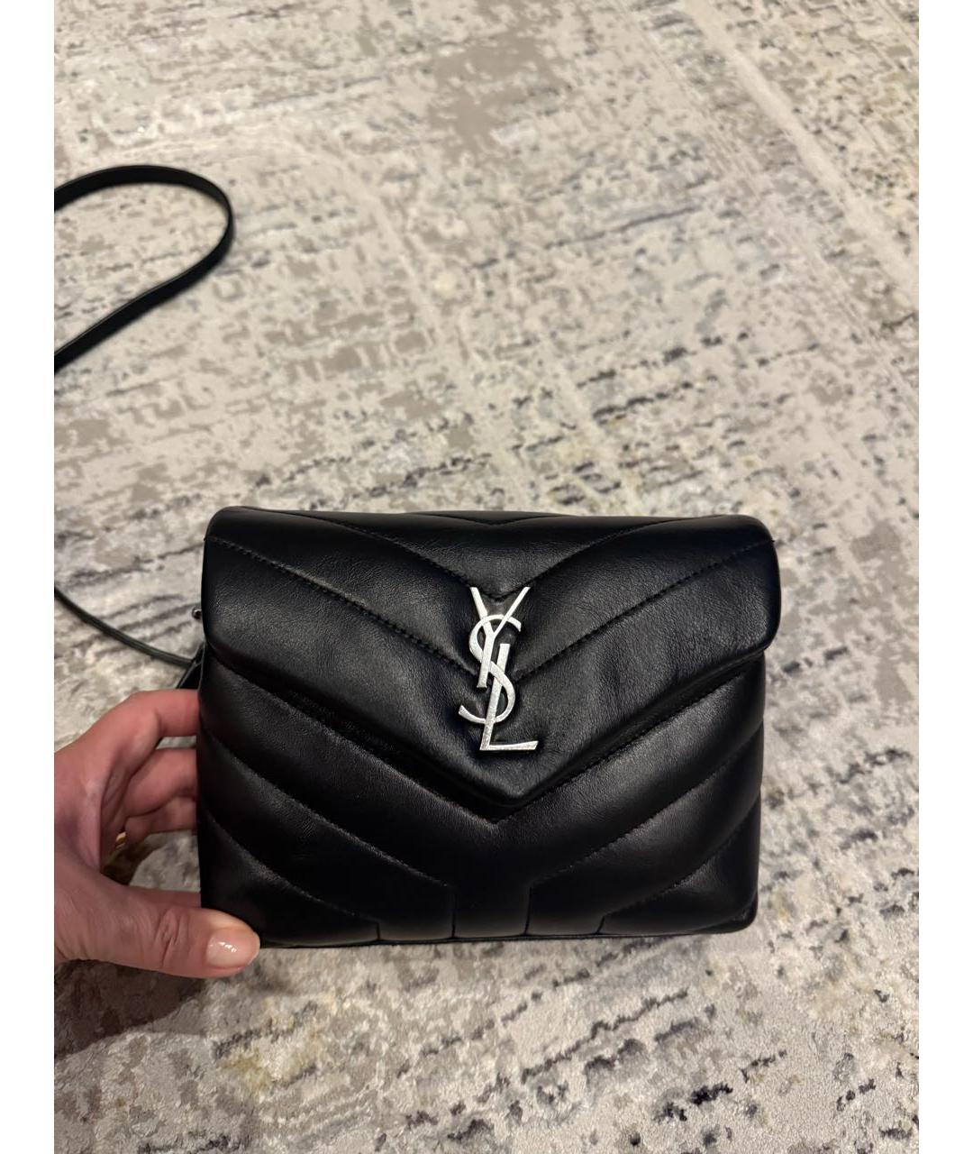 SAINT LAURENT Черная кожаная сумка через плечо, фото 8
