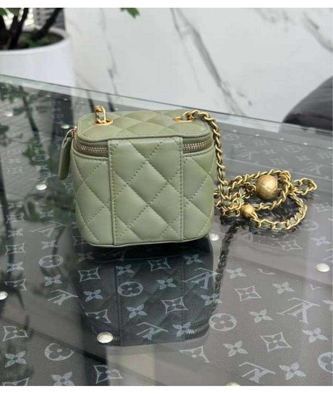 CHANEL Зеленая кожаная сумка через плечо, фото 5