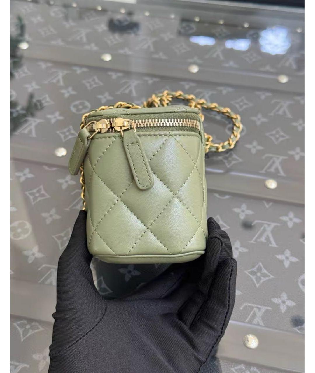 CHANEL Зеленая кожаная сумка через плечо, фото 4