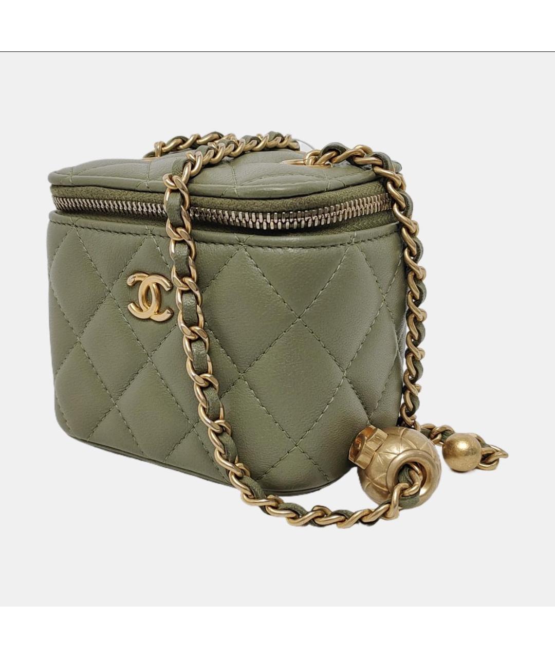 CHANEL Зеленая кожаная сумка через плечо, фото 6
