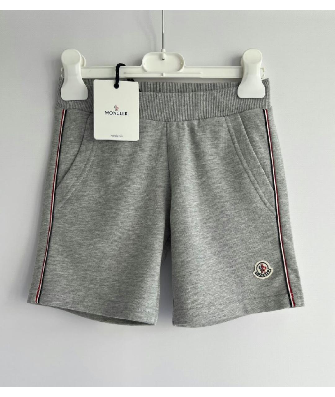MONCLER KIDS Серые хлопковые детские шорты, фото 4
