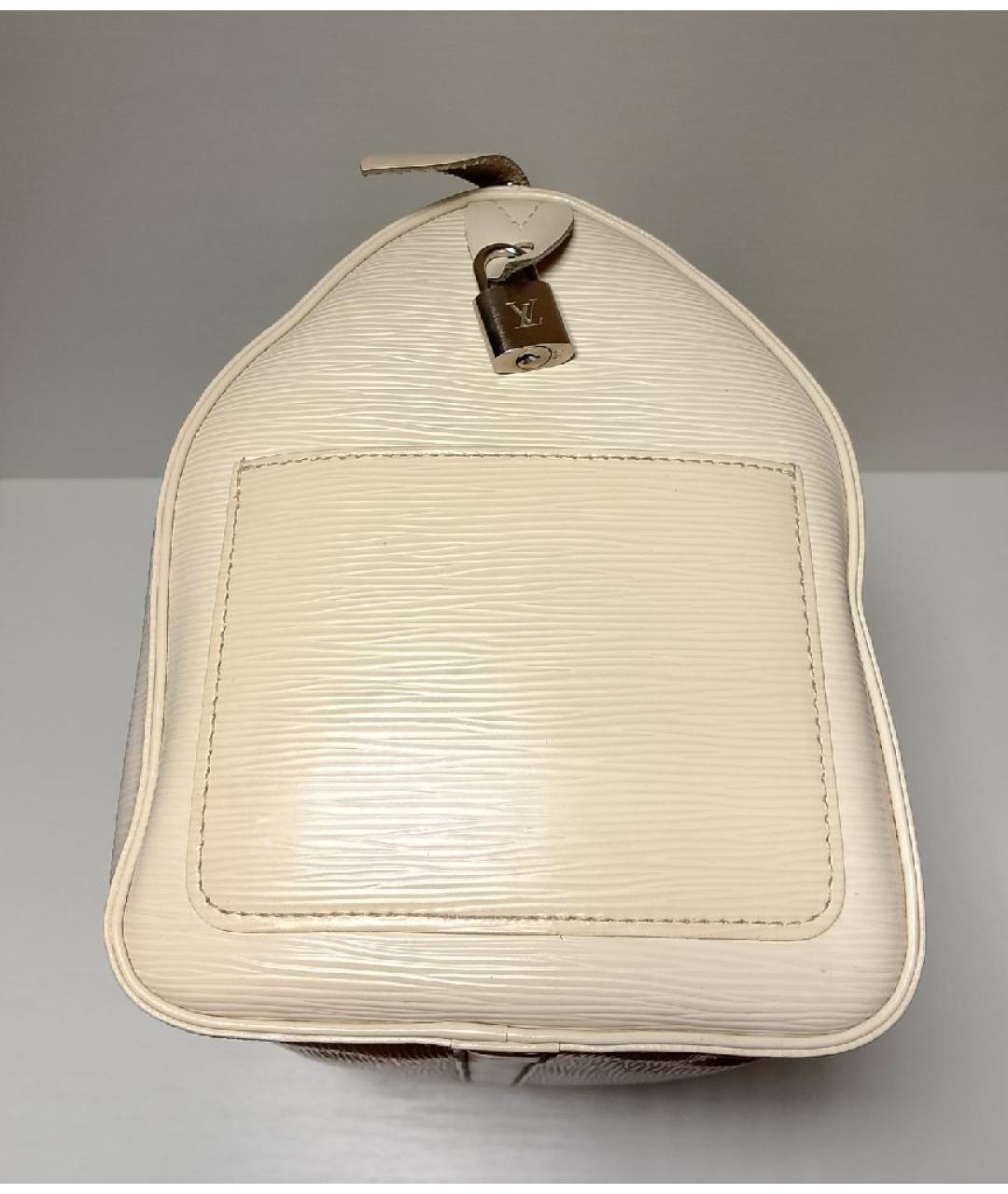 LOUIS VUITTON Белая кожаная сумка с короткими ручками, фото 2