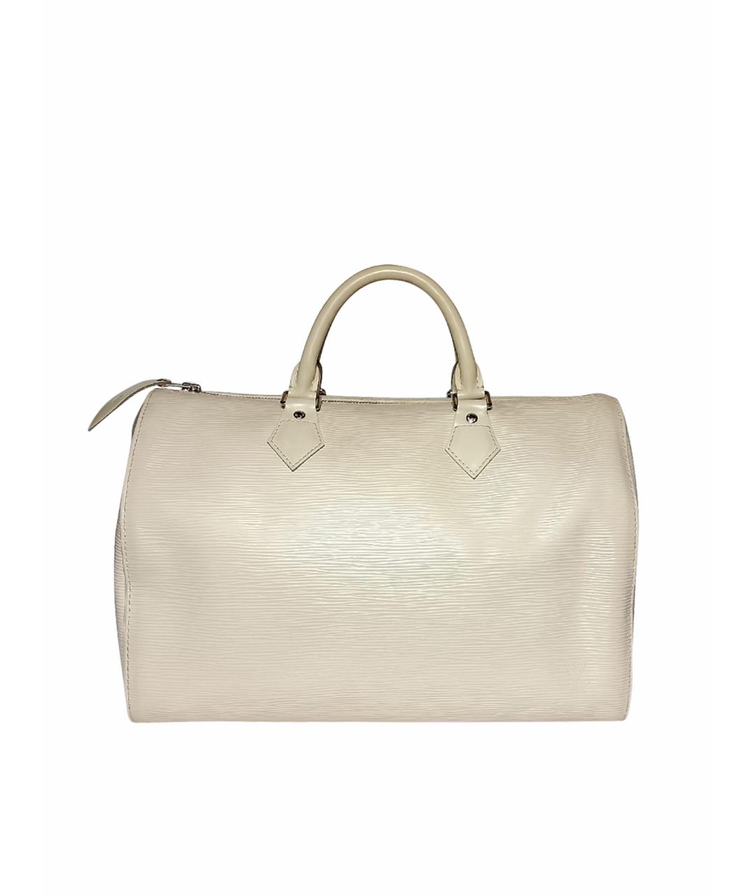 LOUIS VUITTON Белая кожаная сумка с короткими ручками, фото 1