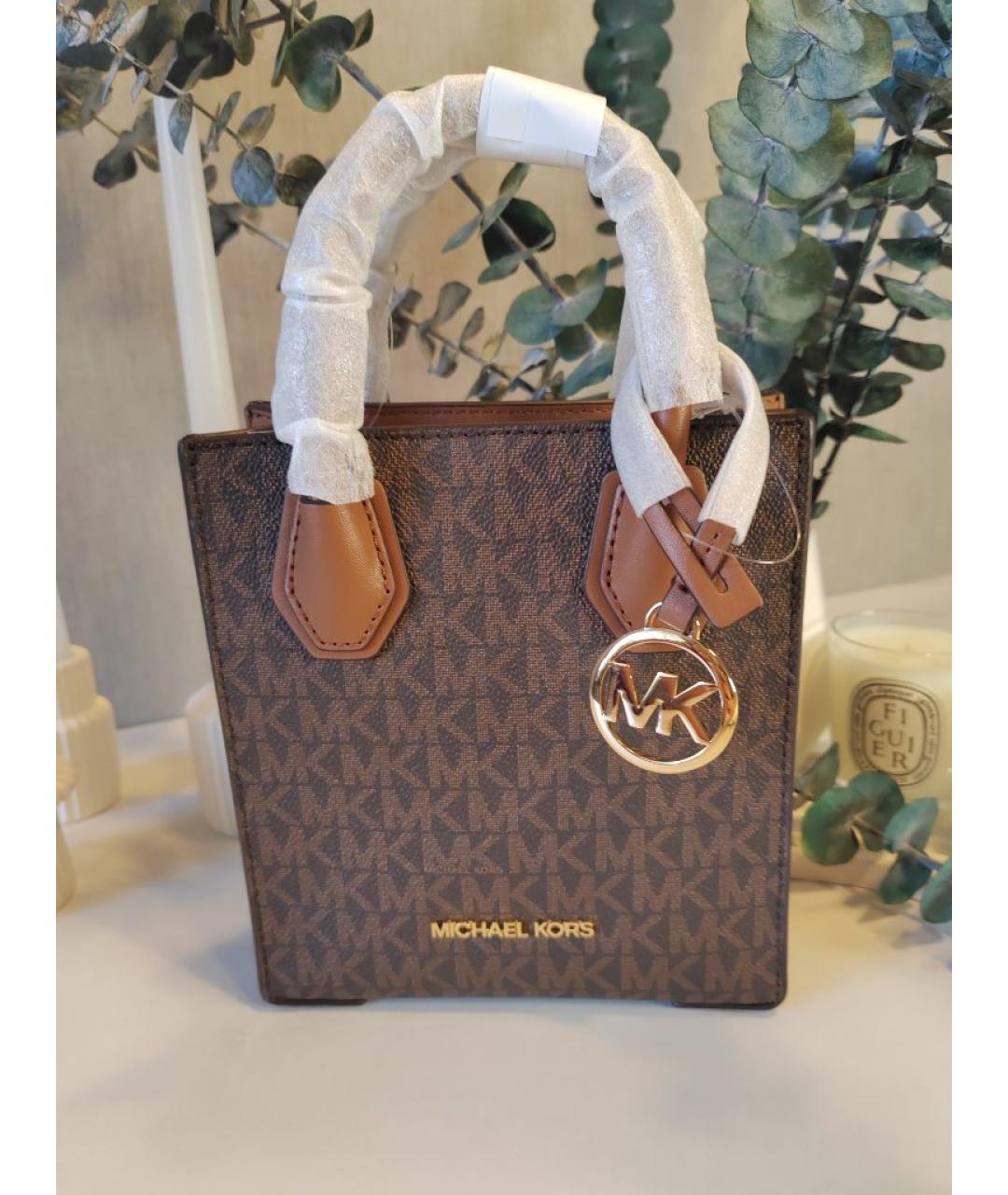 MICHAEL KORS Коричневая сумка через плечо из искусственной кожи, фото 6