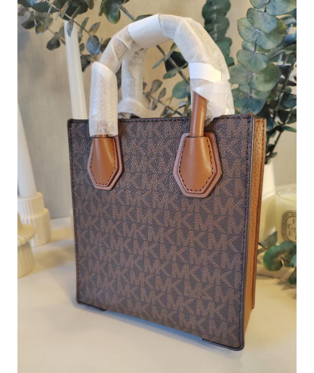 MICHAEL KORS Коричневая сумка через плечо из искусственной кожи, фото 8