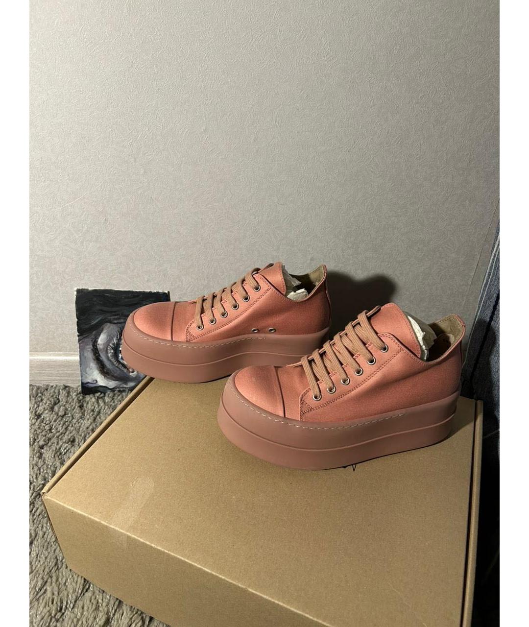 RICK OWENS DRKSHDW Розовые текстильные кеды, фото 7
