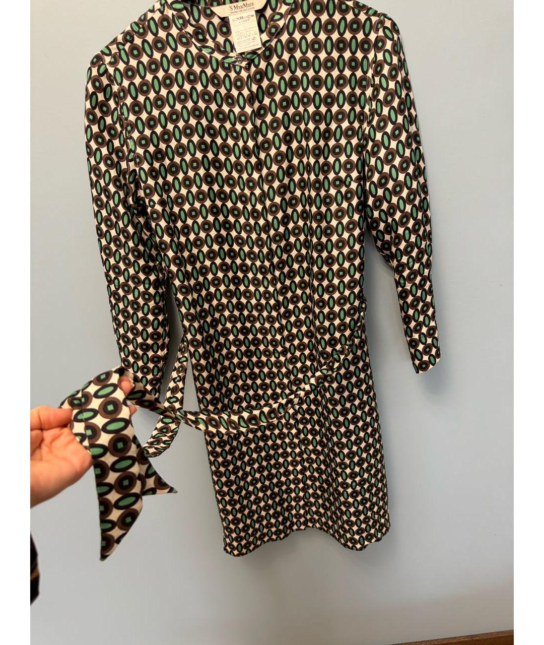 'S MAX MARA Мульти шелковое платье, фото 6