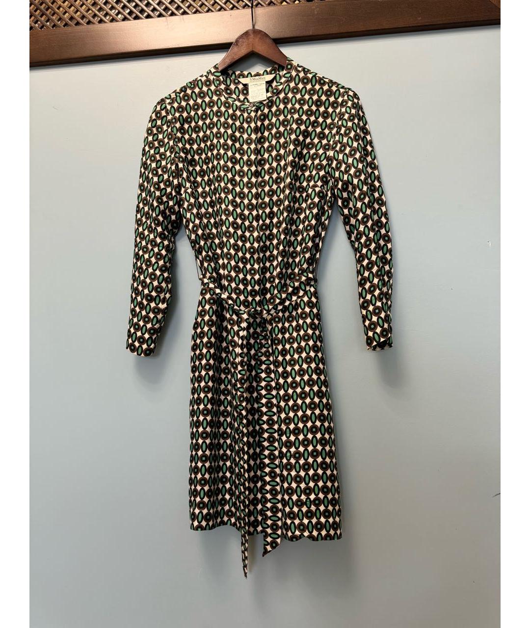 'S MAX MARA Мульти шелковое платье, фото 9