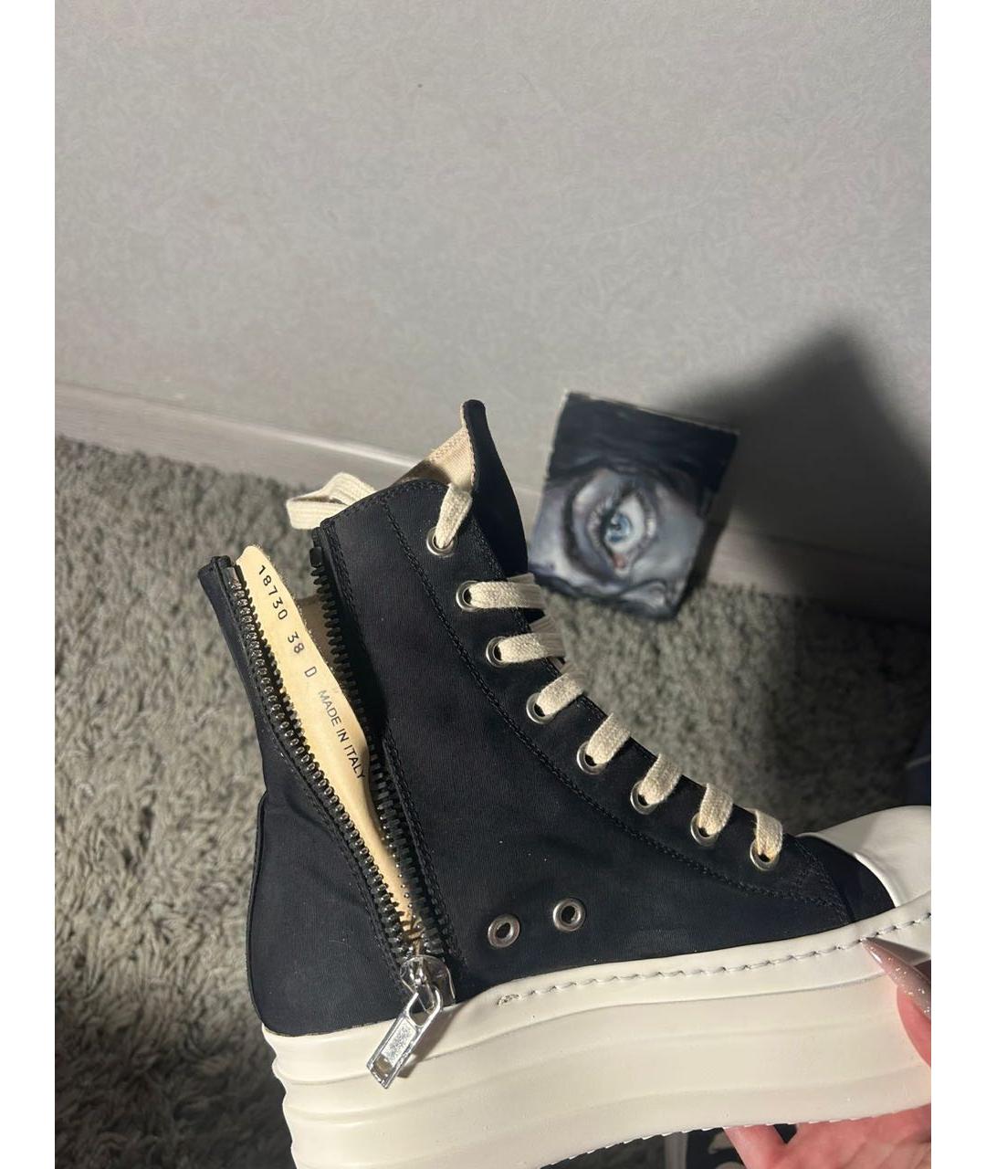 RICK OWENS DRKSHDW Черные текстильные кеды, фото 5