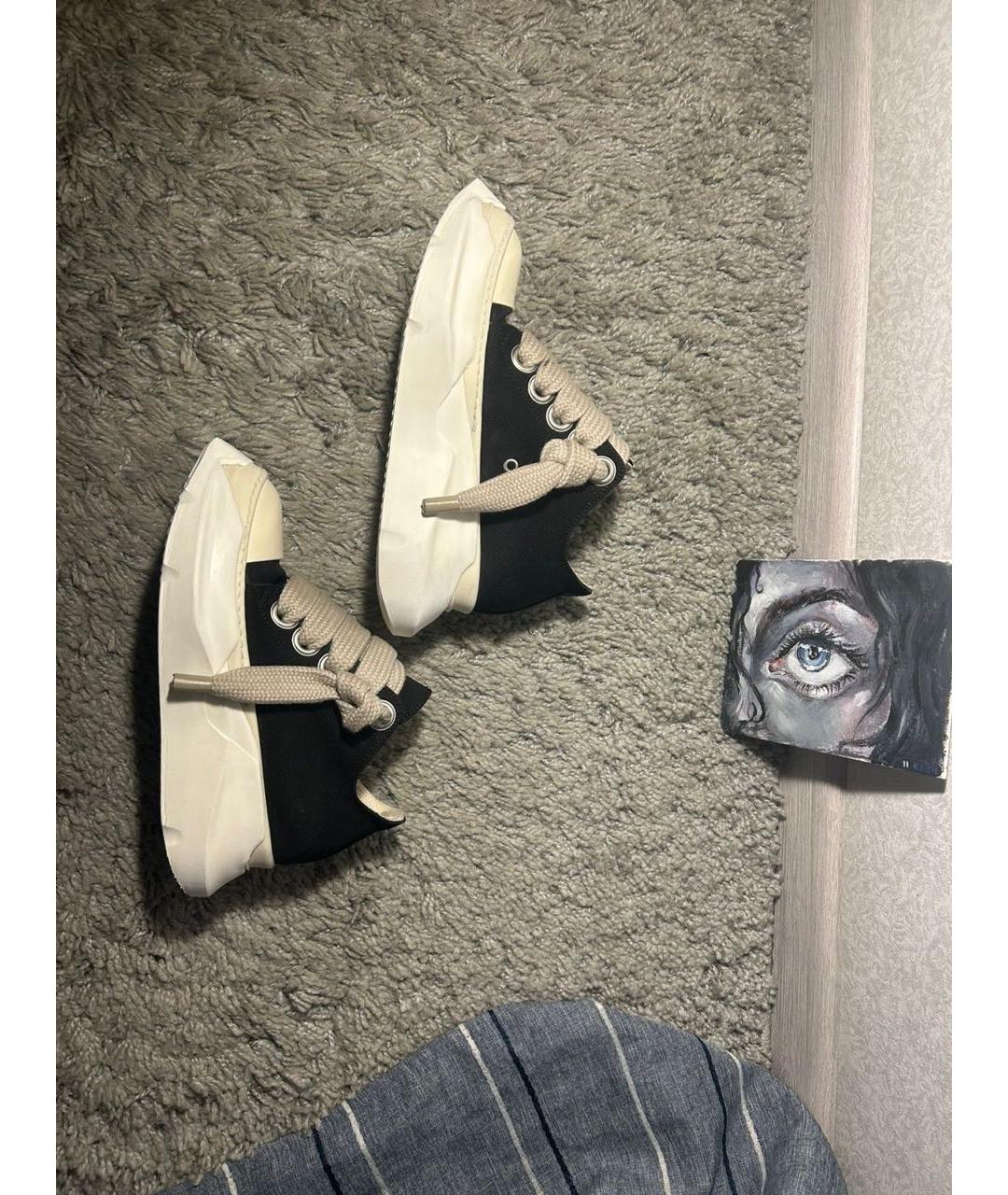 RICK OWENS DRKSHDW Черные текстильные кеды, фото 6
