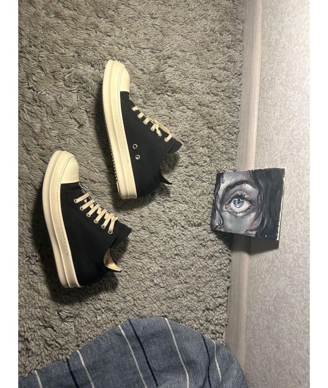 RICK OWENS DRKSHDW Черные текстильные кеды, фото 6