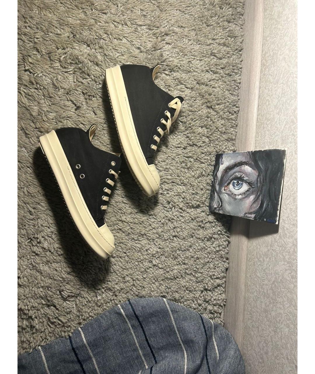 RICK OWENS DRKSHDW Черные текстильные кеды, фото 4