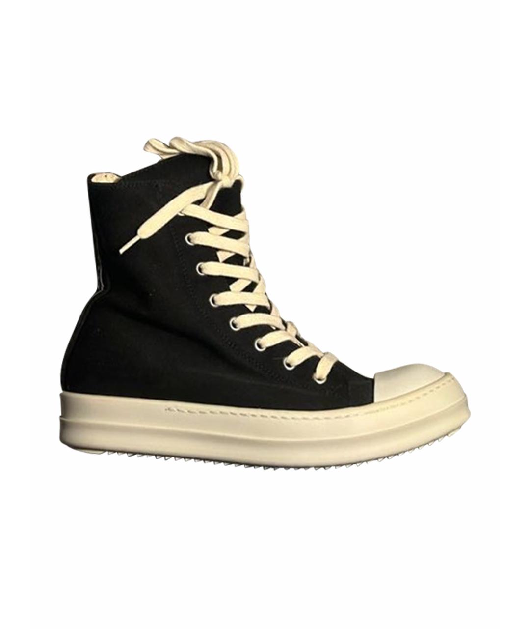 RICK OWENS DRKSHDW Черные текстильные кеды, фото 1