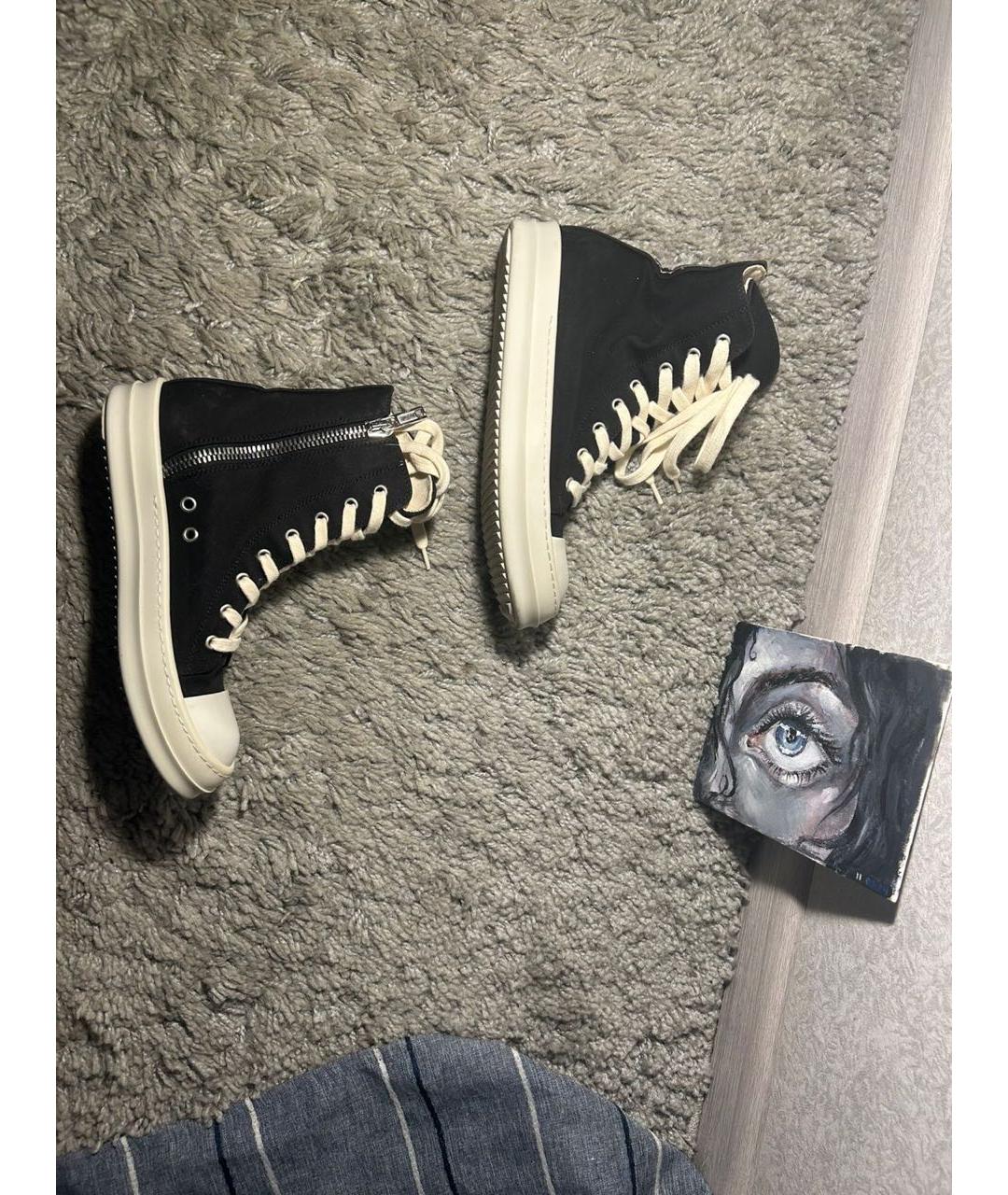RICK OWENS DRKSHDW Черные текстильные кеды, фото 4