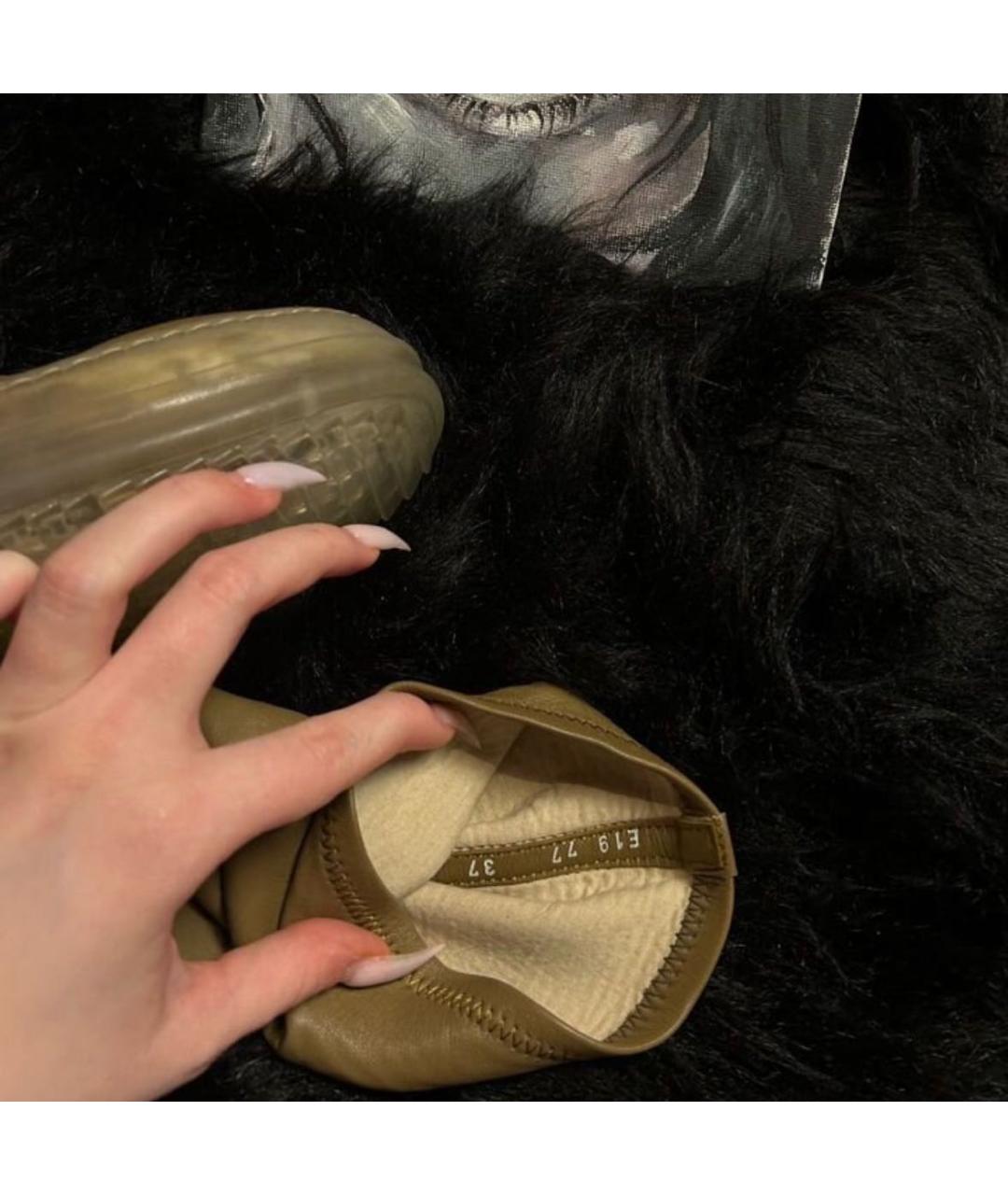 RICK OWENS Коричневые кожаные ботфорты, фото 5