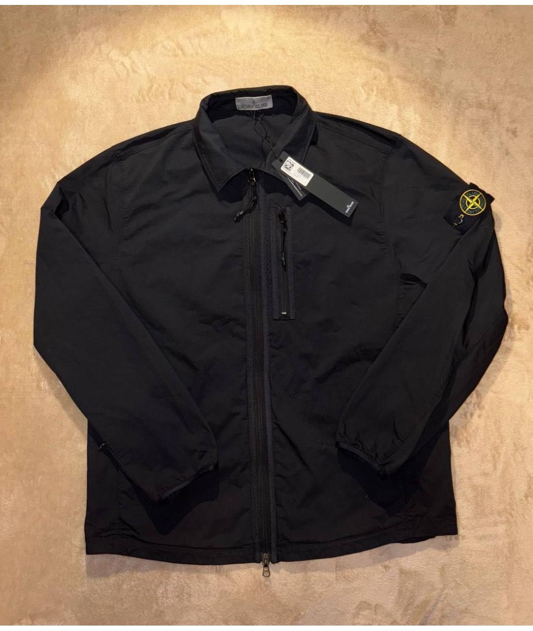 STONE ISLAND Черная хлопковая куртка, фото 9