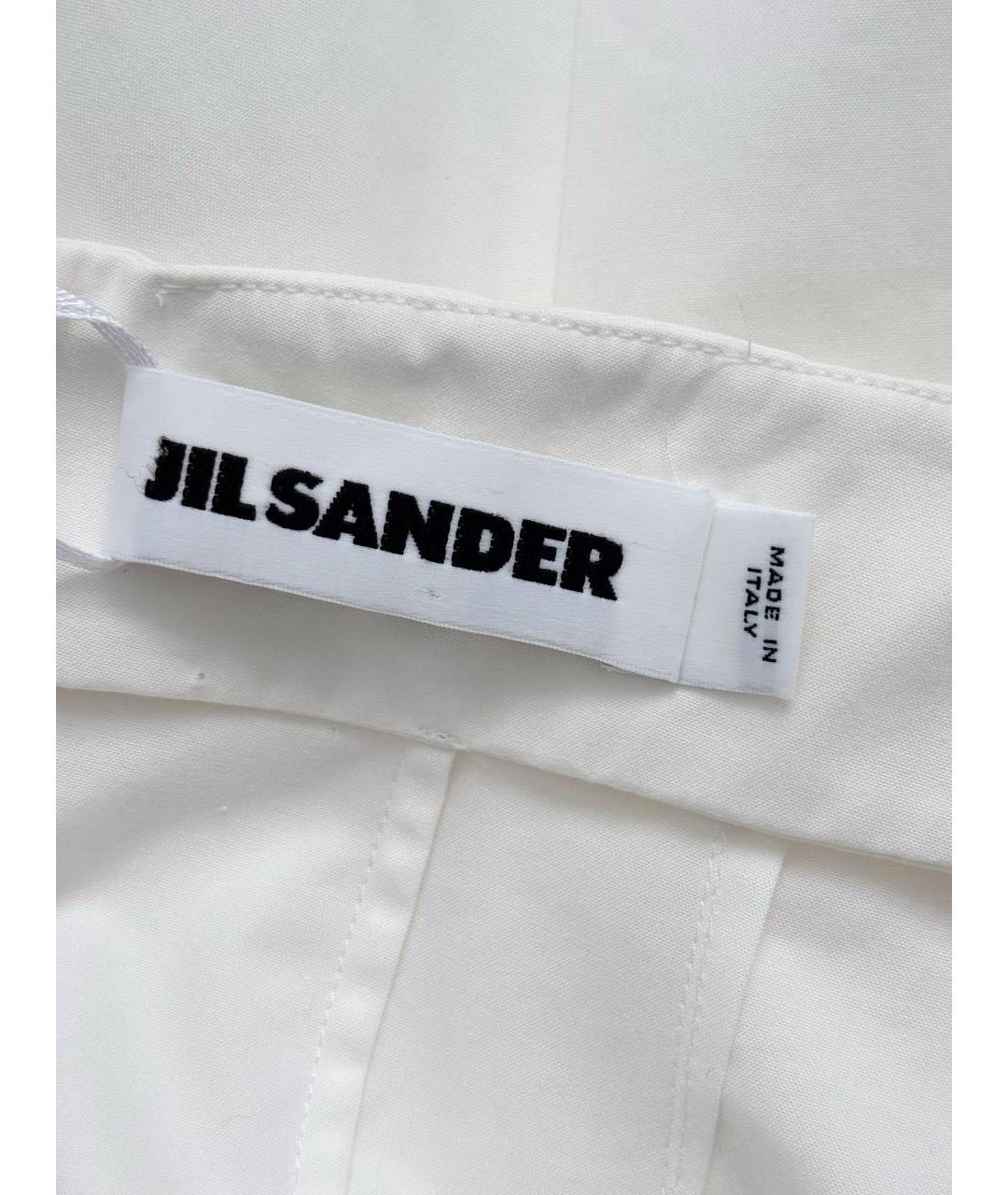 JIL SANDER Белая хлопковая юбка миди, фото 3