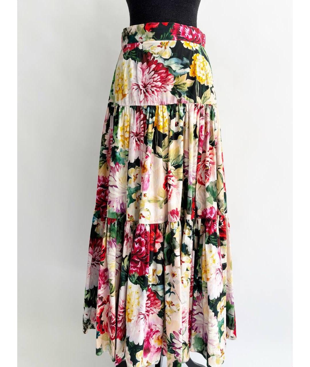 DOLCE&GABBANA Мульти хлопковая юбка миди, фото 5