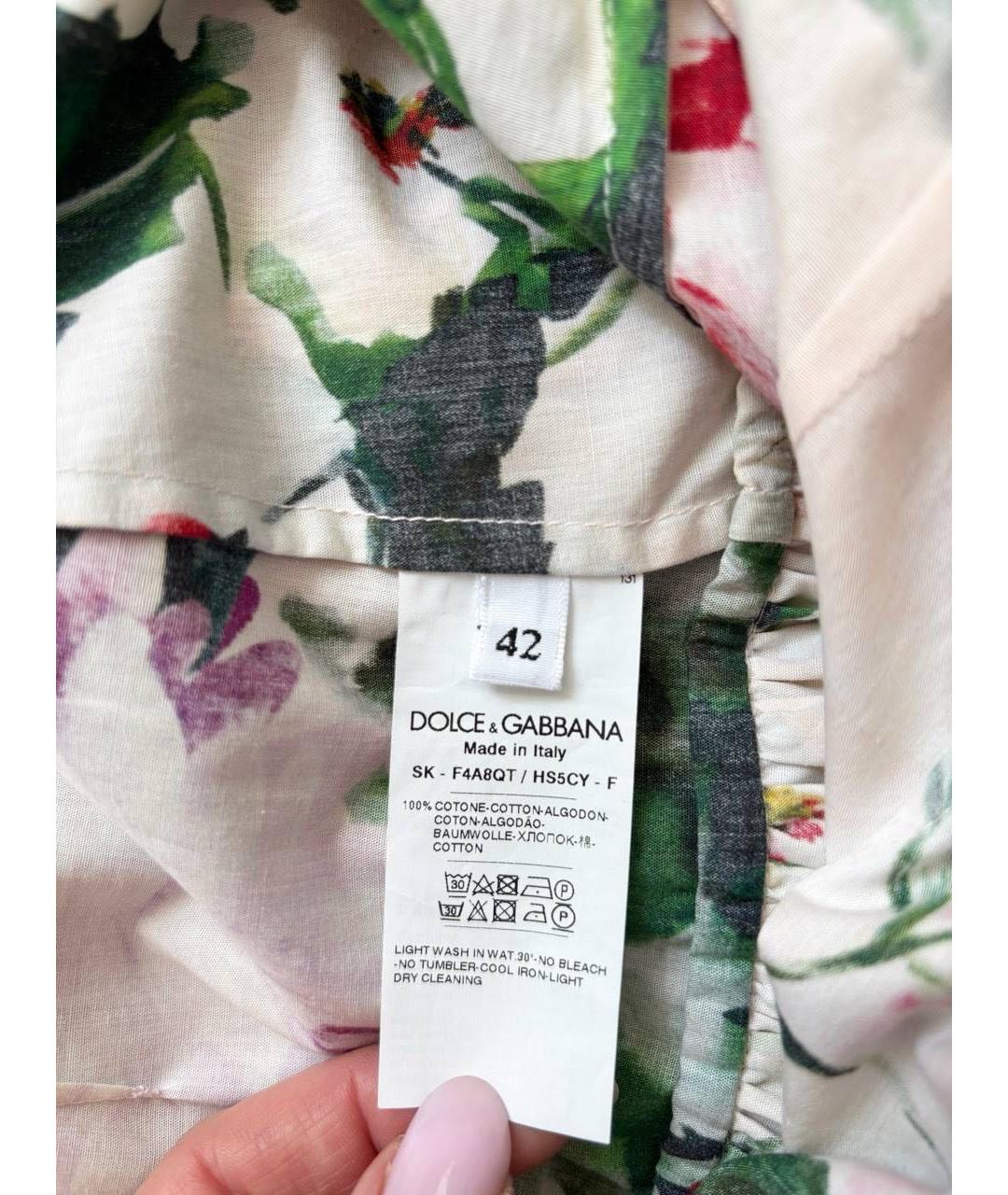 DOLCE&GABBANA Мульти хлопковая юбка миди, фото 3