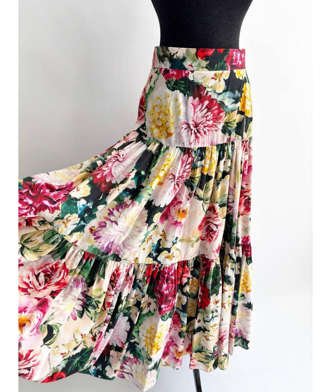 DOLCE&GABBANA Мульти хлопковая юбка миди, фото 8