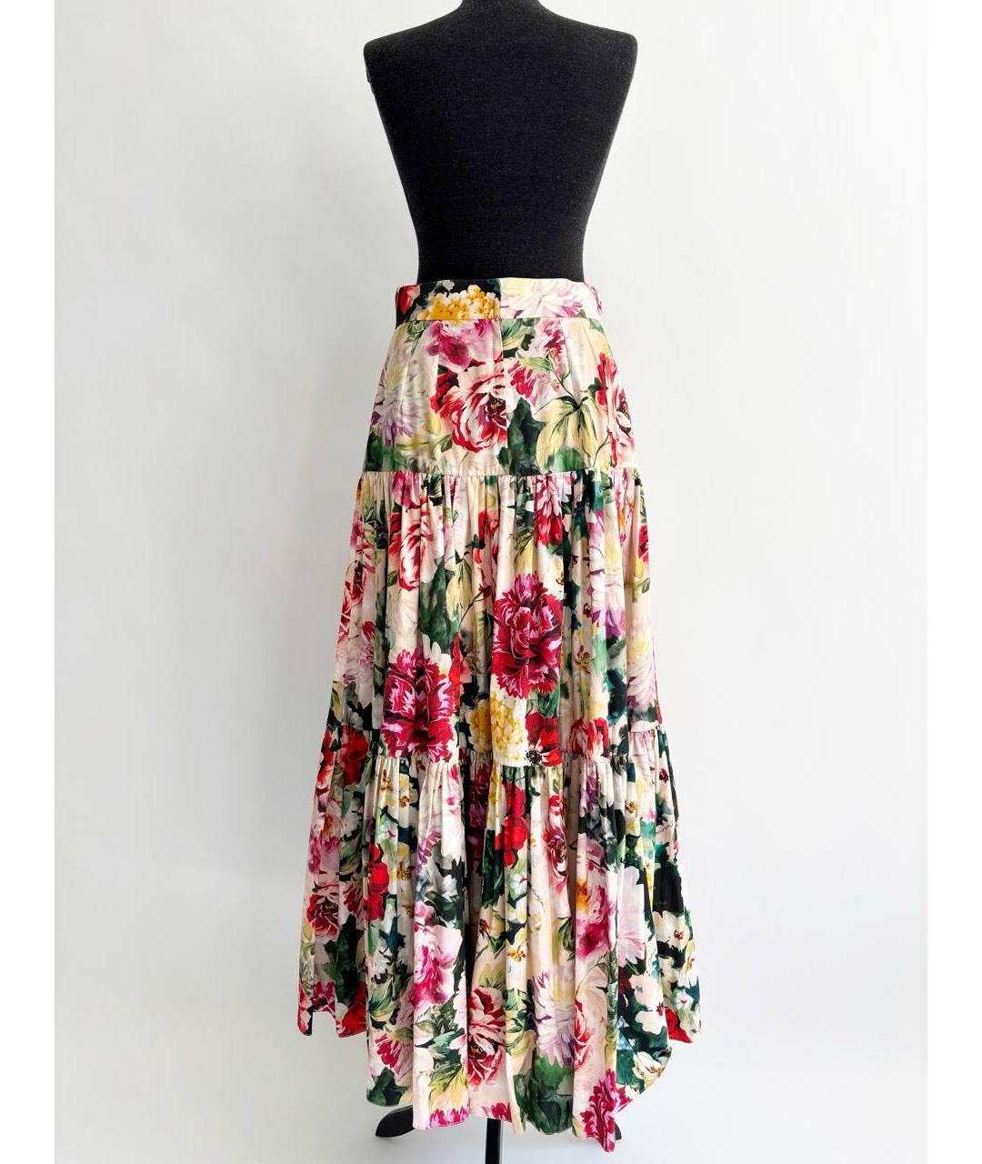 DOLCE&GABBANA Мульти хлопковая юбка миди, фото 4