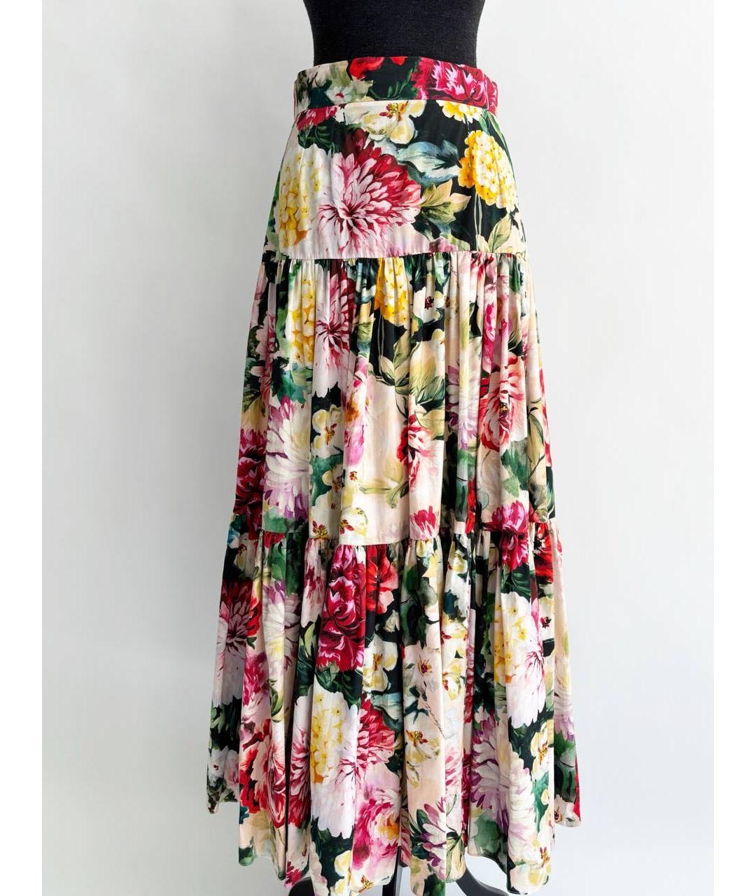 DOLCE&GABBANA Мульти хлопковая юбка миди, фото 7