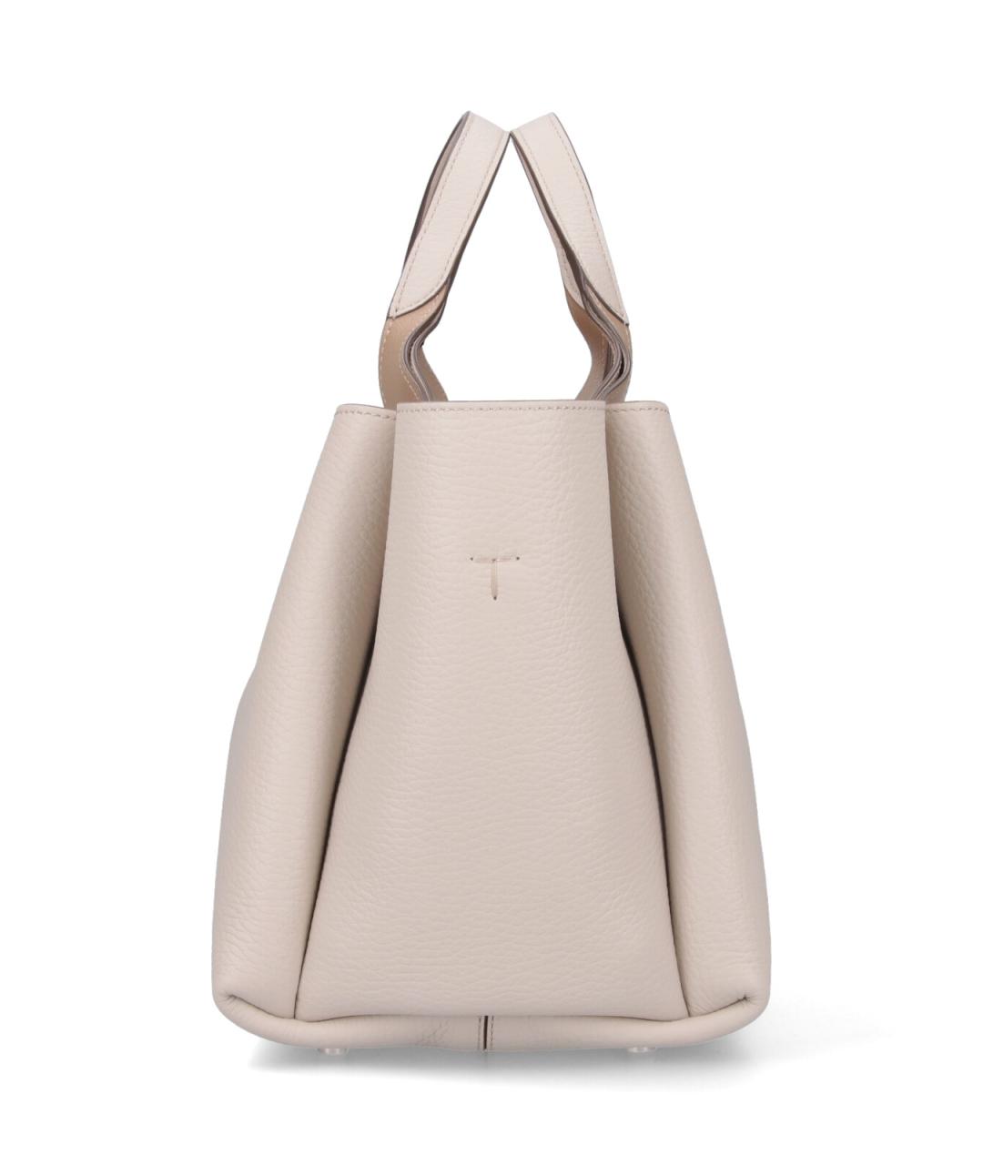 TOD'S Бежевая кожаная сумка тоут, фото 5