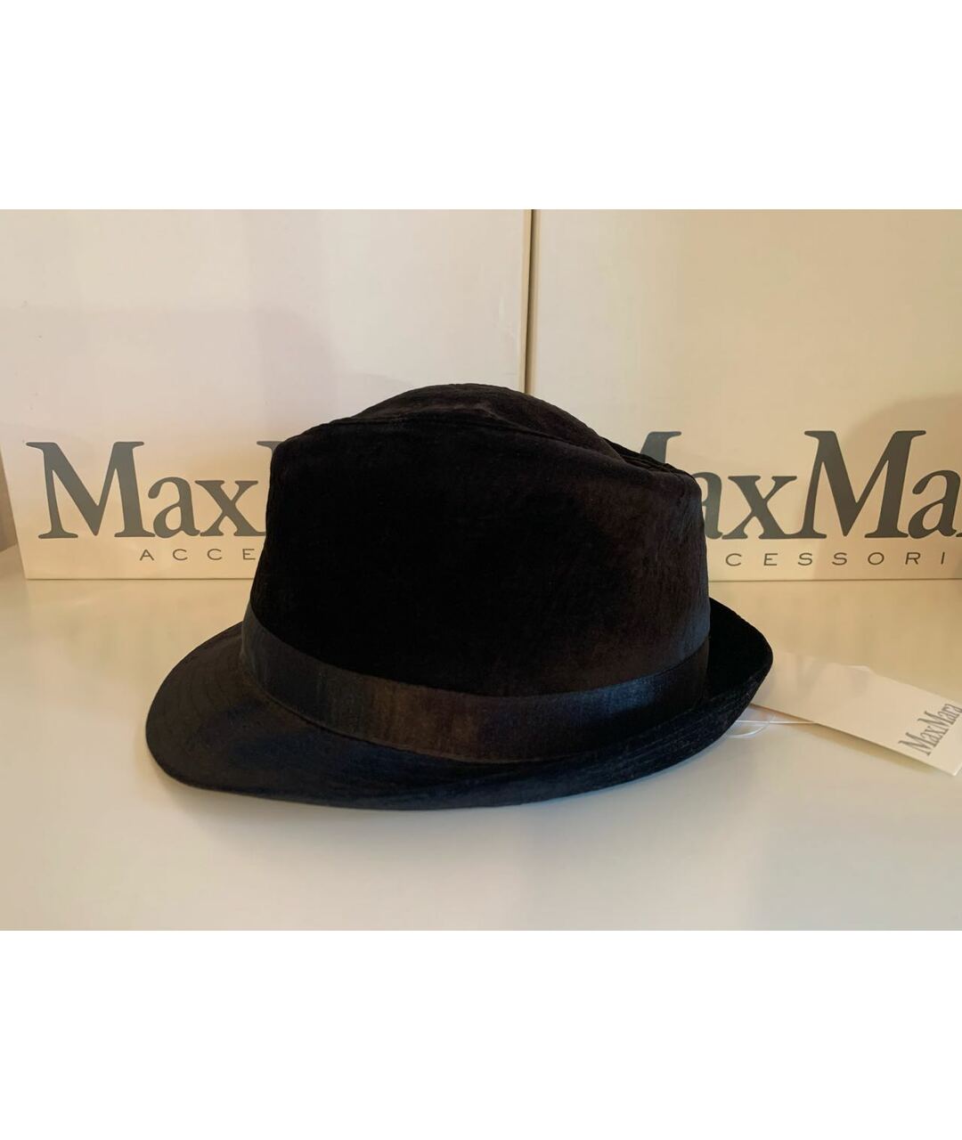 MAX MARA Черная синтетическая шляпа, фото 3