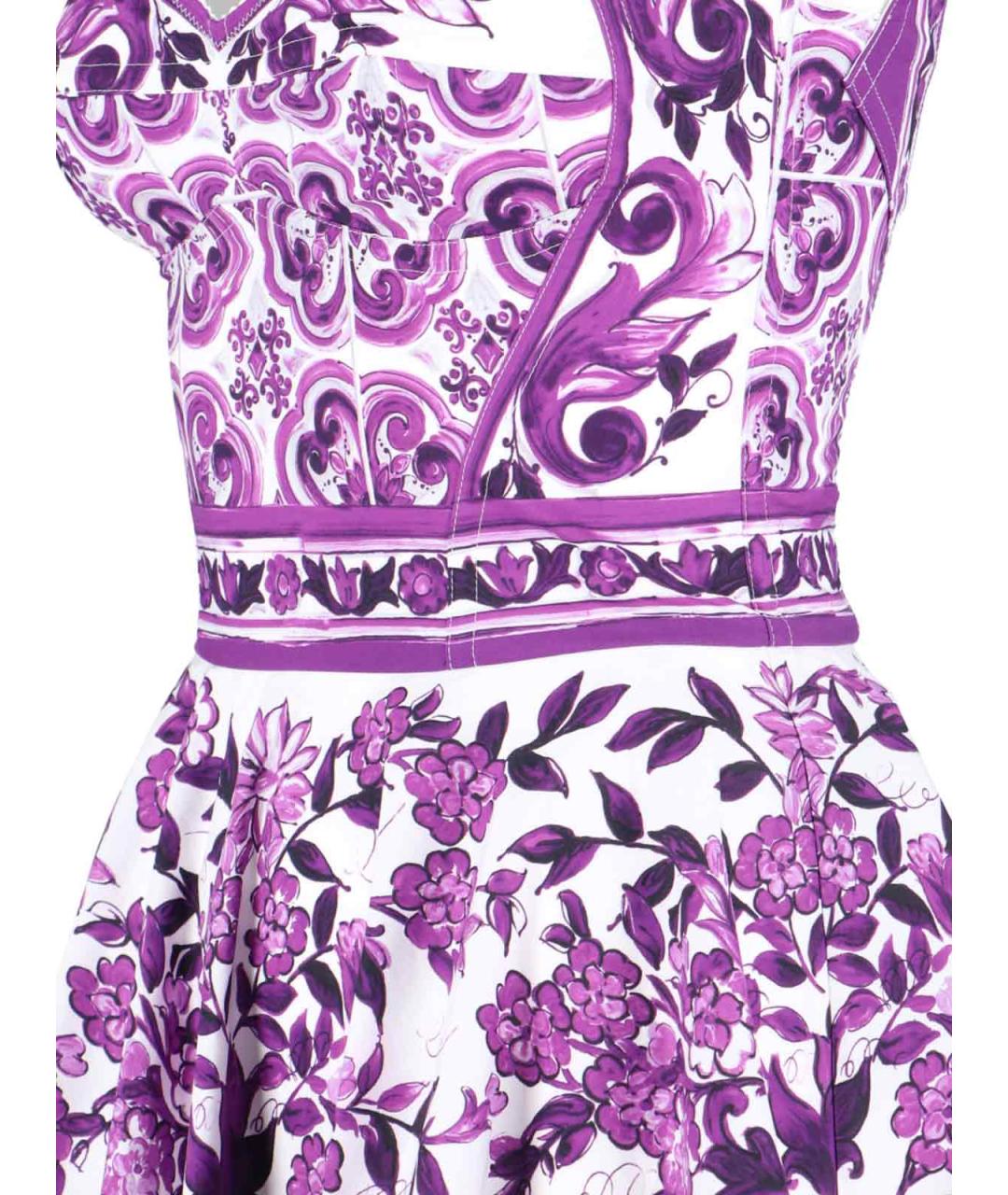DOLCE&GABBANA Фиолетовое хлопковое платье, фото 3