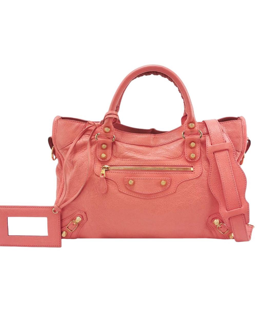 BALENCIAGA Коралловая кожаная сумка через плечо, фото 2