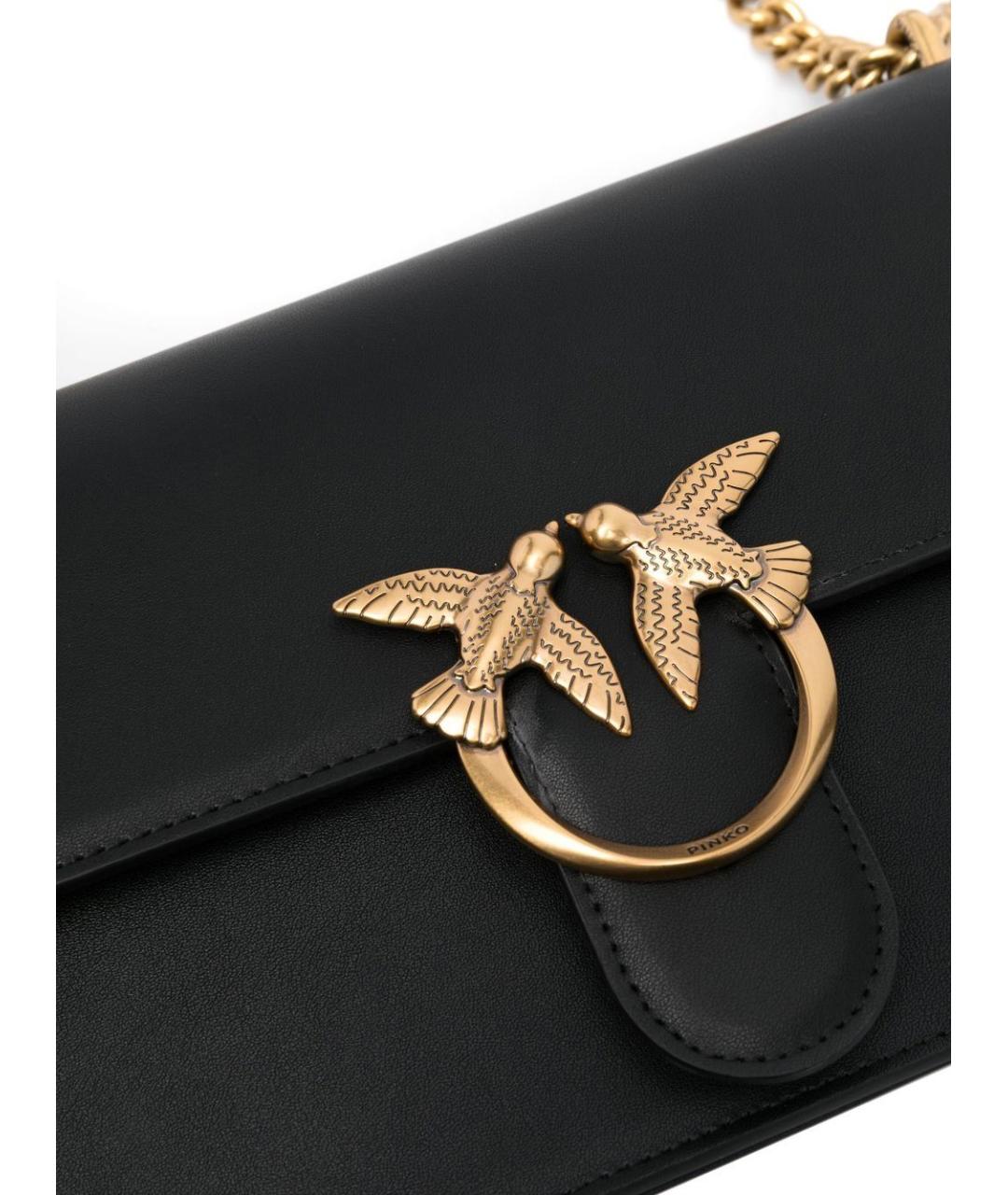 PINKO Черная кожаная сумка через плечо, фото 2