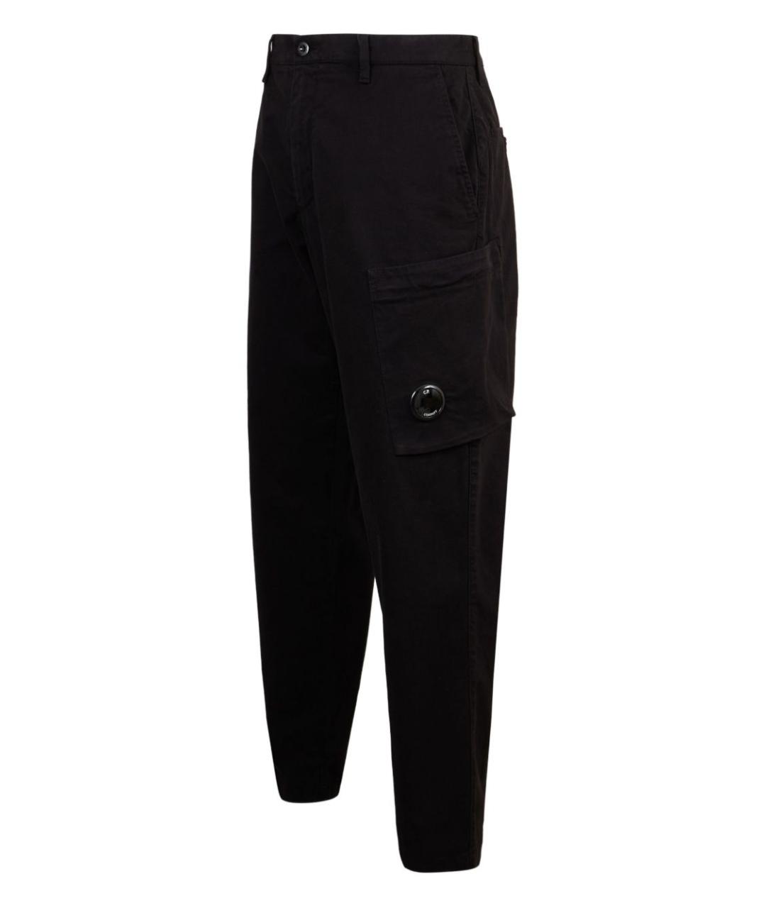 CP COMPANY Черные хлопко-эластановые повседневные брюки, фото 4