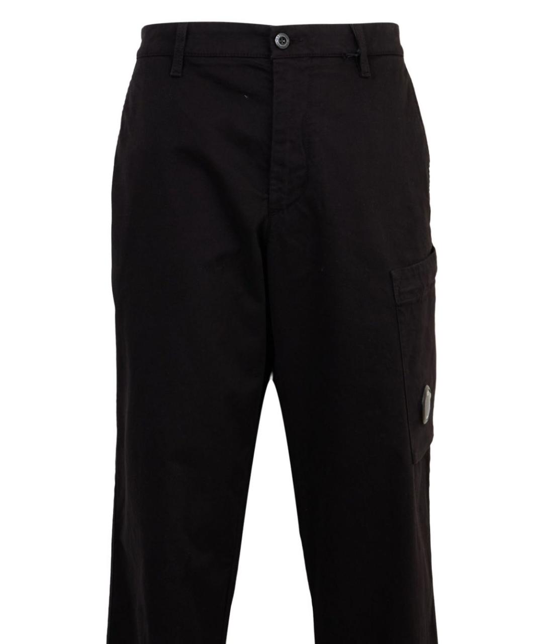 CP COMPANY Черные хлопко-эластановые повседневные брюки, фото 3