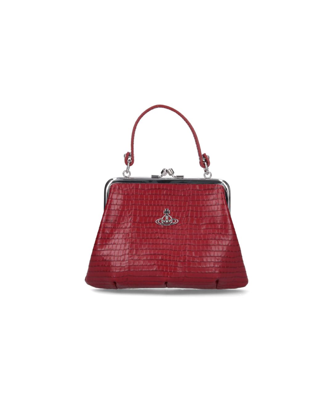 VIVIENNE WESTWOOD Красная кожаная сумка с короткими ручками, фото 1