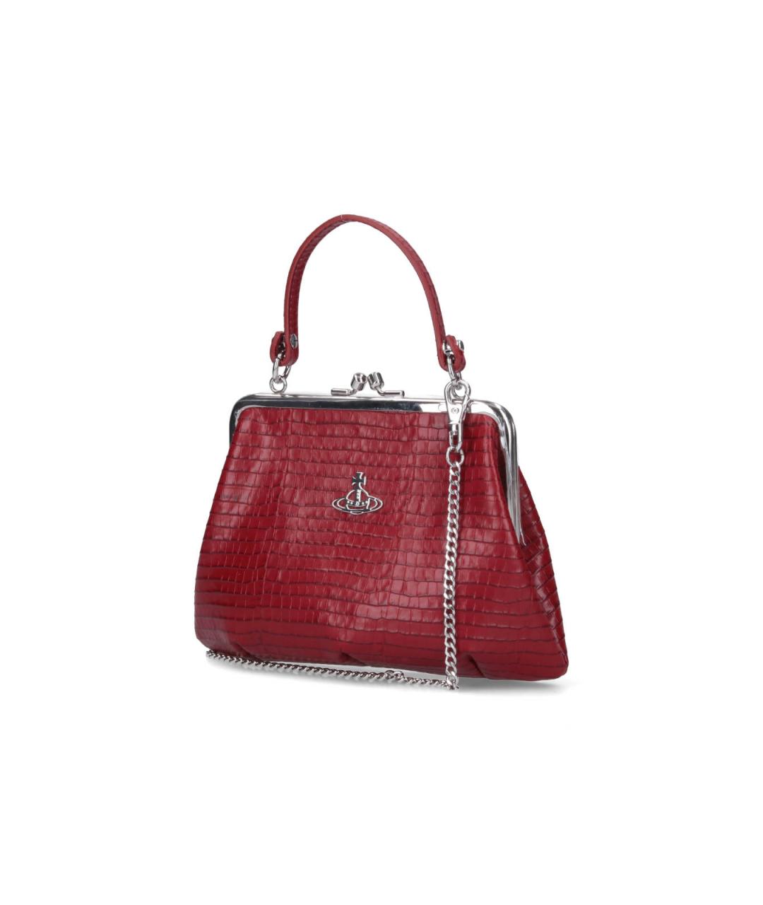 VIVIENNE WESTWOOD Красная кожаная сумка с короткими ручками, фото 2