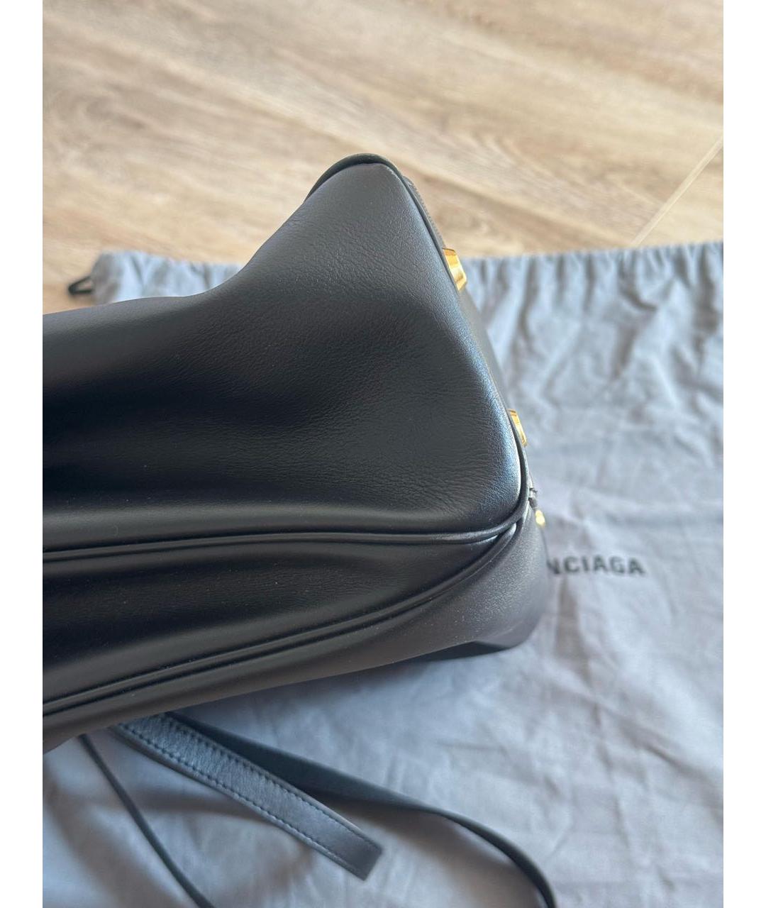 BALENCIAGA Черная кожаная сумка тоут, фото 5