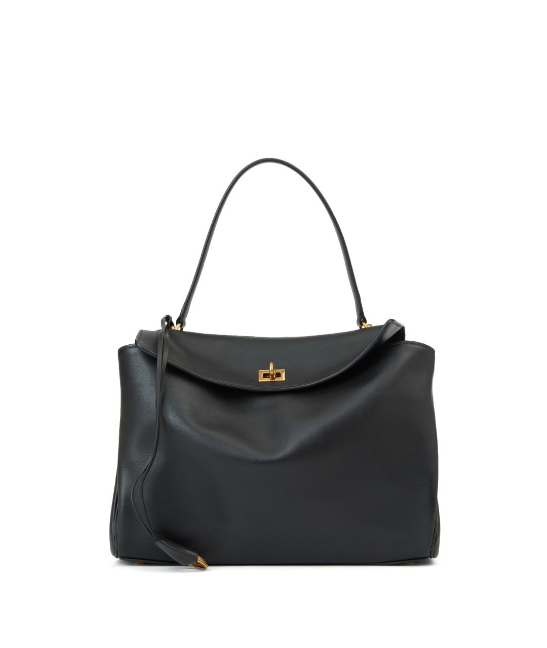 BALENCIAGA Черная кожаная сумка тоут, фото 1