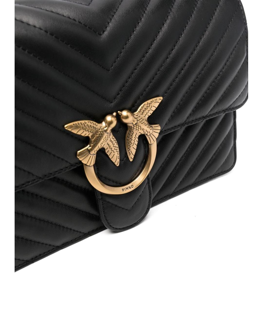 PINKO Черная кожаная сумка через плечо, фото 5