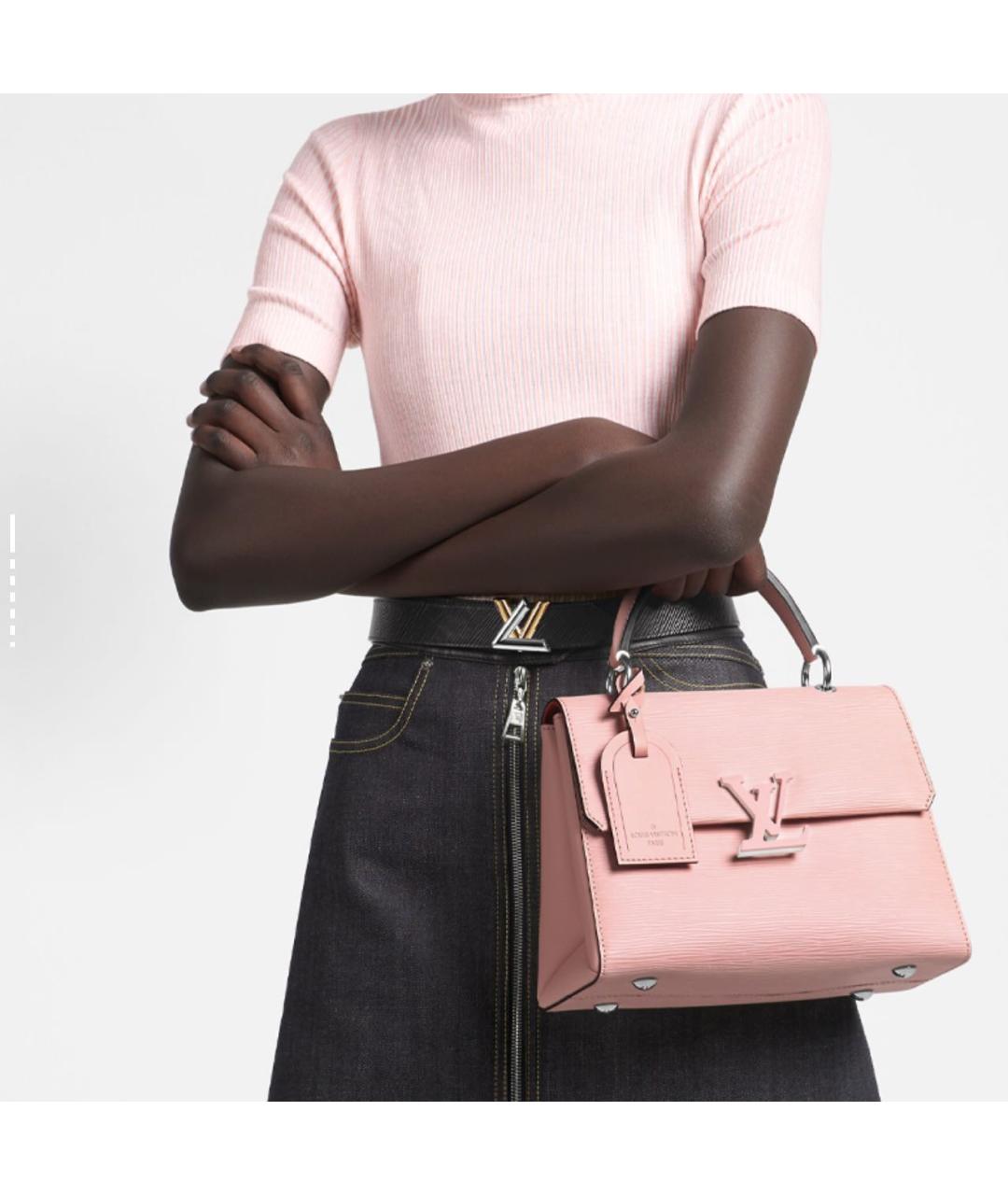 LOUIS VUITTON Розовая кожаная сумка с короткими ручками, фото 6