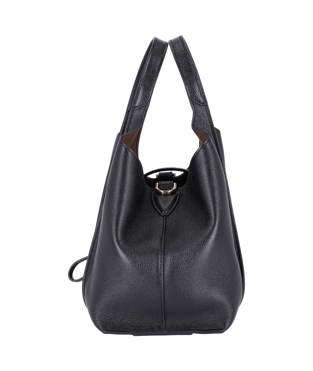 TOD'S Черная кожаная сумка тоут, фото 5