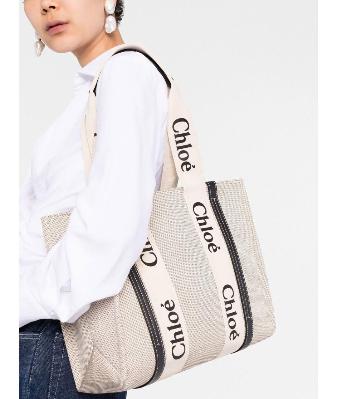 CHLOE Бежевая сумка тоут, фото 5